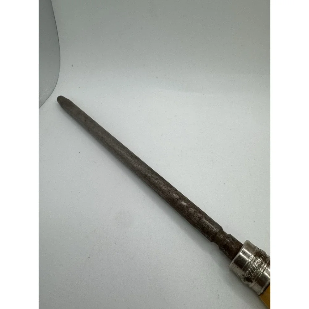 Vintage Butterscotch Bakelite Handle Honing Steel Knife Sharpener MCM 11.25